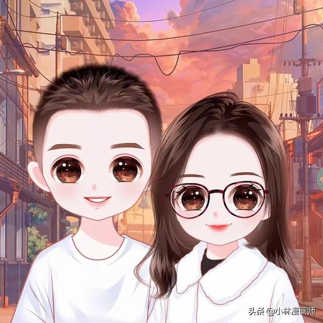 可爱哥妹头像，哥妹头像一组可爱真人（可爱又有趣的卡通全家福微信头像图片）