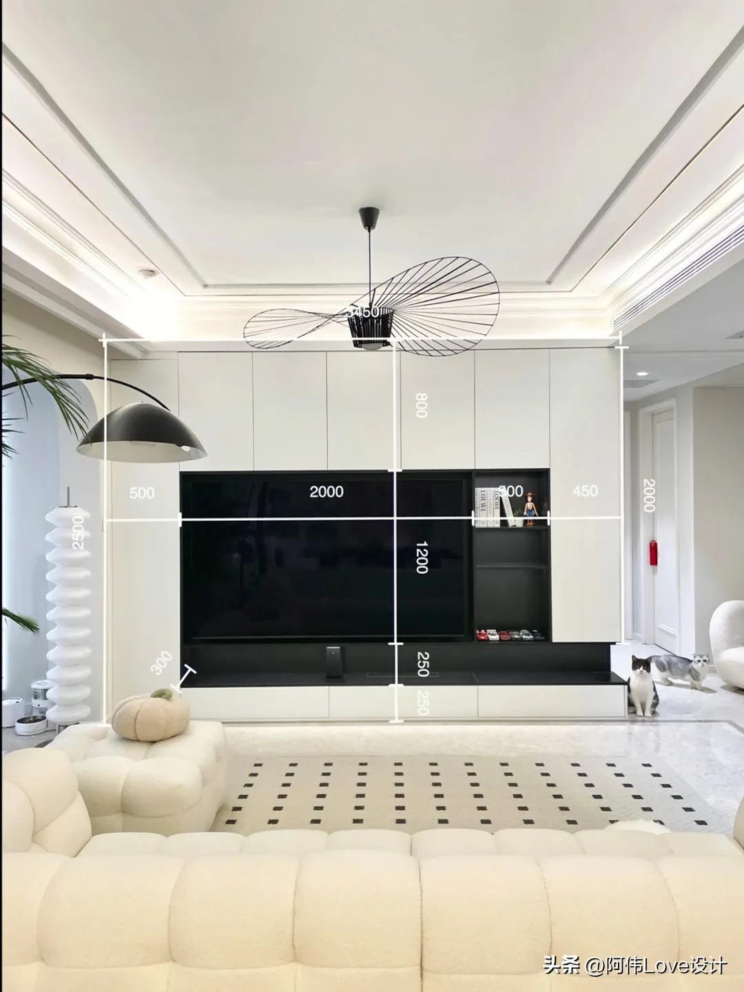 电视机标准尺寸一览表，电视机尺寸有哪些（30多款电视背景墙尺寸）