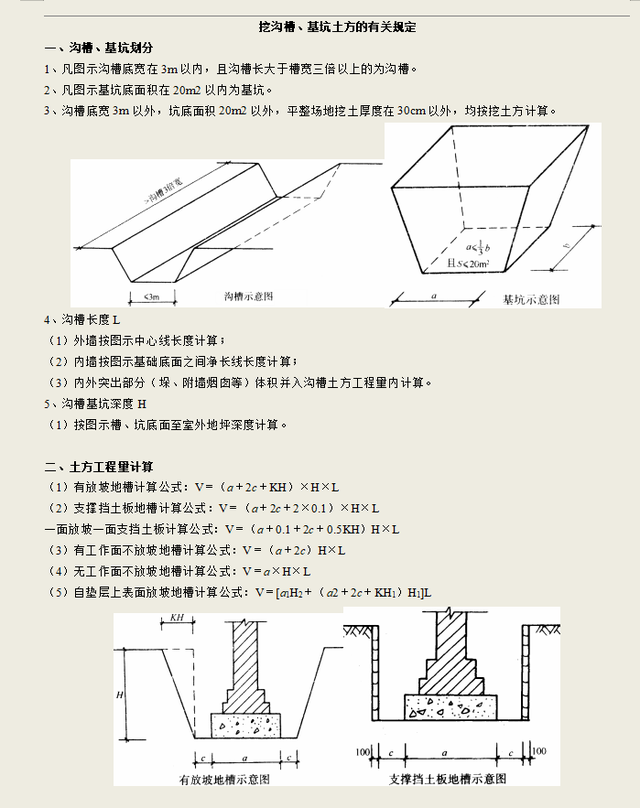 挖沟槽土方工程量计算公式，关于挖土方及挖沟槽工程量的计算（建筑工程量计算方法）
