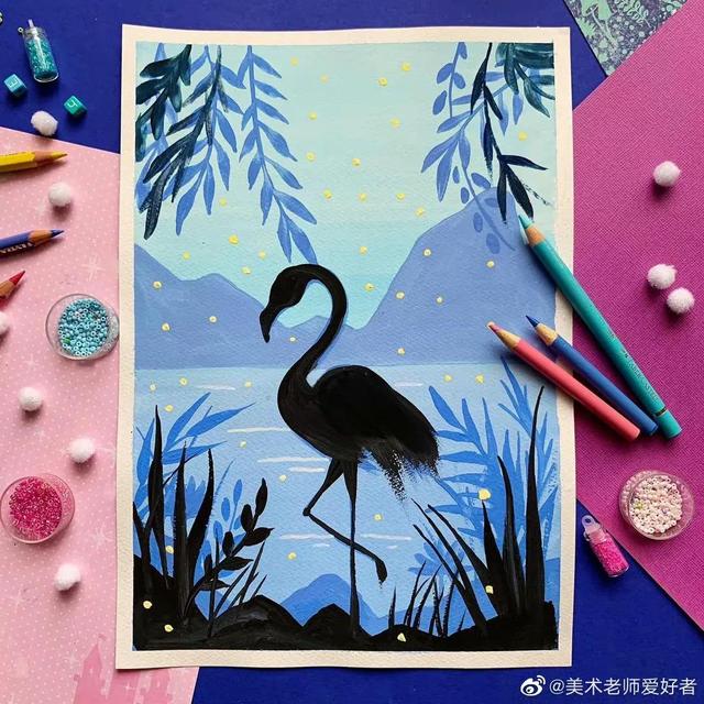 7-12岁儿童手工画，童真动物绘