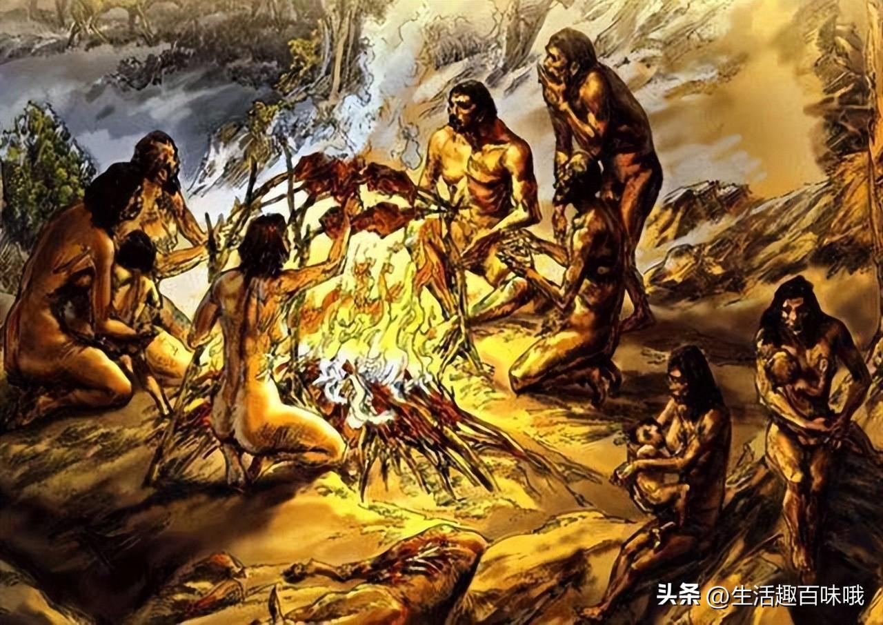 燧木取火有了火之后,人们开始吃燃食,用火驱赶野兽,取暖.