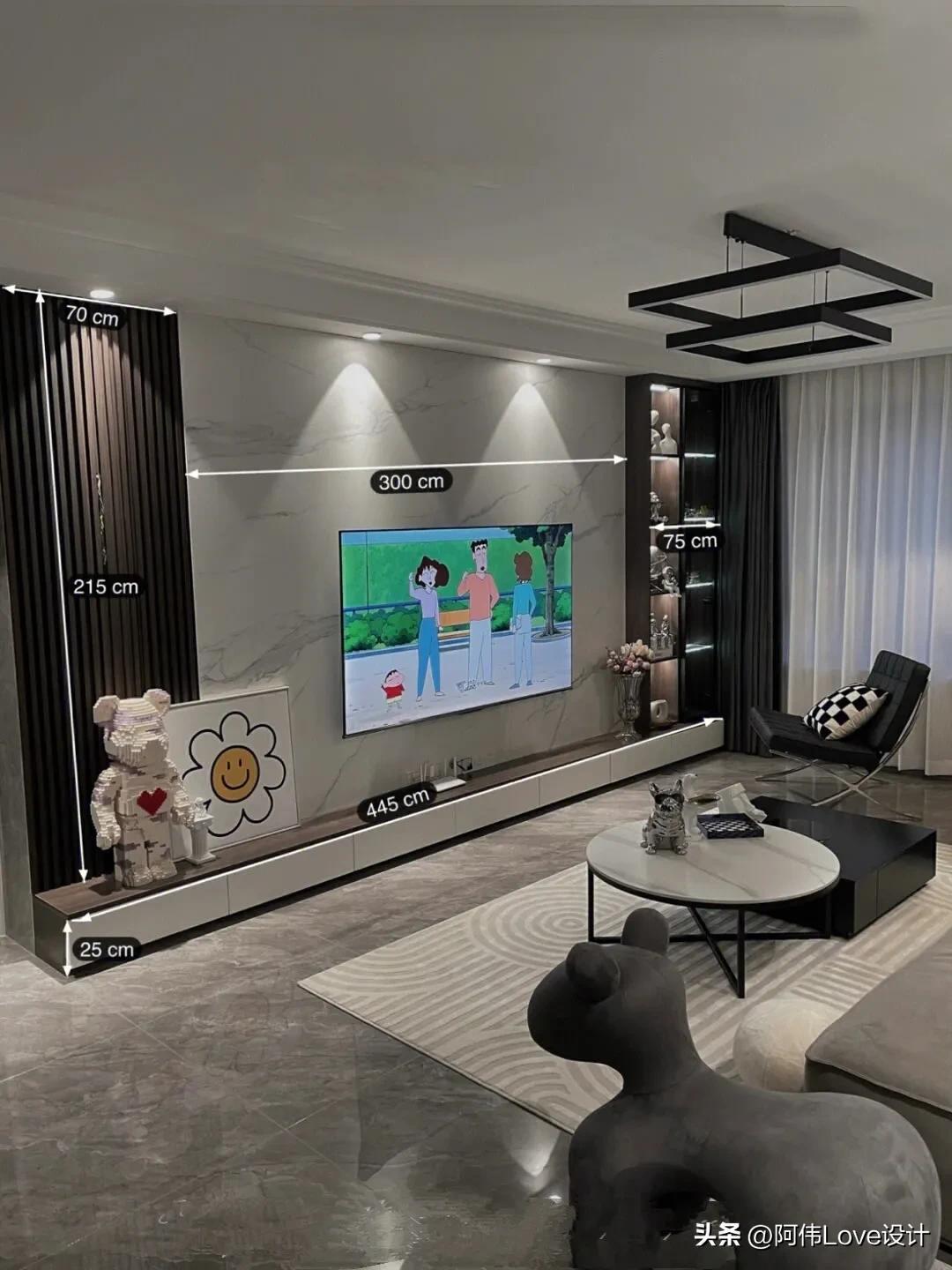 电视机标准尺寸一览表，电视机尺寸有哪些（30多款电视背景墙尺寸）