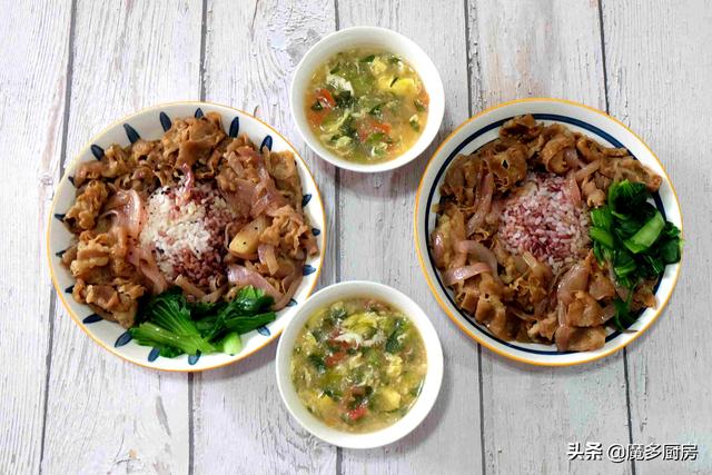 青菜牛肉的做法，青菜烧牛肉的做法家常（一斤牛肉片做两盘牛肉饭）