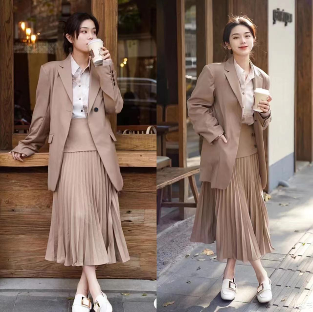 西装裙怎样搭衣服好看，西装裙内搭什么好看（打造“娘man”风）