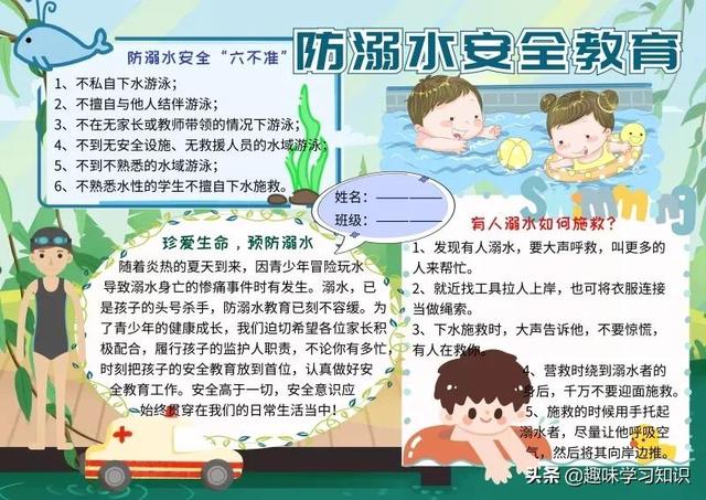 画一张最简单的防溺水手抄报，简单防溺水手抄报怎么画（防溺水安全教育小报大全）