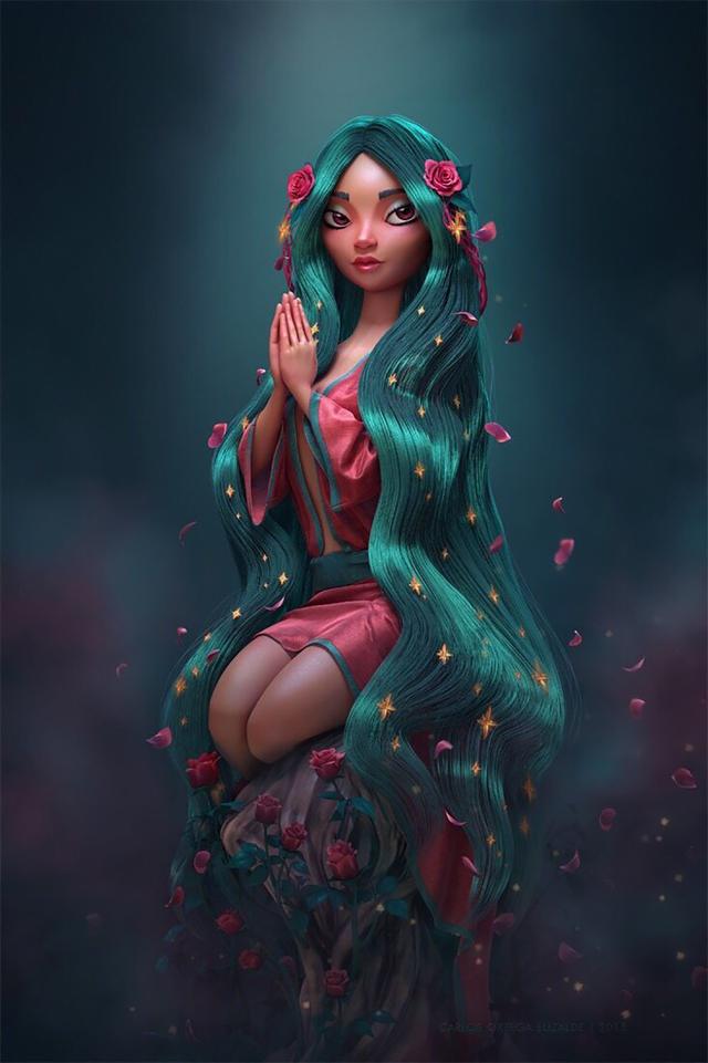 3d女孩图,3d动漫图片古装游戏(可爱与性感并存的3d版小姐姐插画)