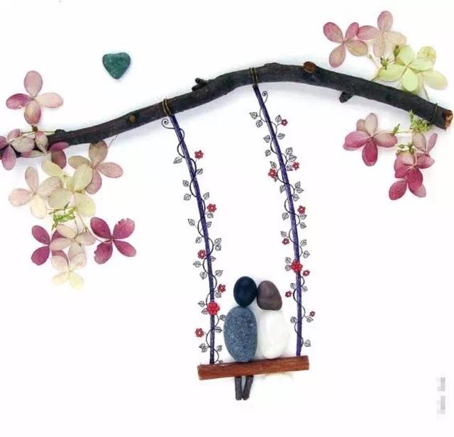 有趣的鹅卵石画，有趣的鹅卵石画图片（一组关于爱情的鹅卵石创意拼画）