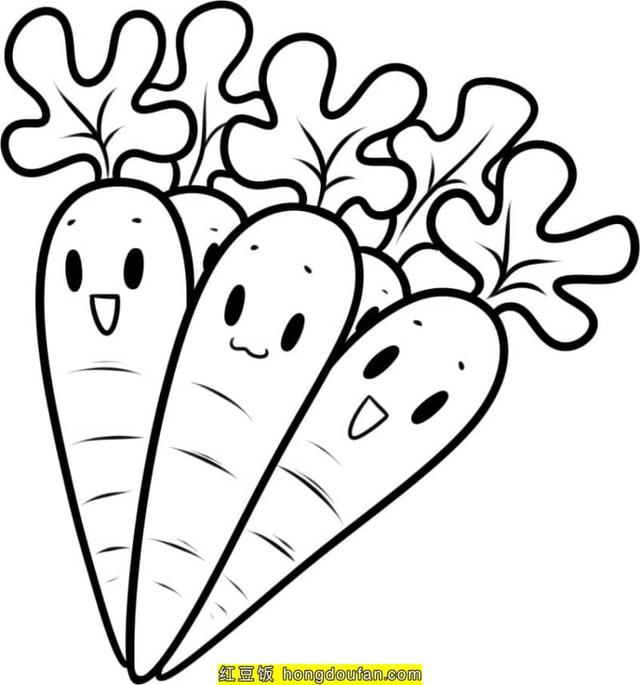 画什么蔬菜最简单,蔬菜最简单的画法(10张有趣的卡通涂色蔬菜简笔画)