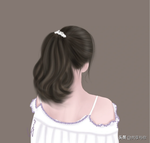 侧脸图片女生唯美，侧脸女生头像唯美微信（超美超温柔的手绘女生背影头像手绘女生背影头像）