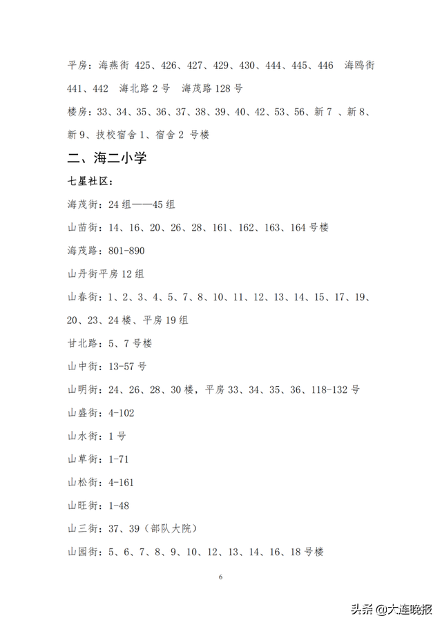 2022年大连甘井子区各所中学指标，甘井子区中小学学区划分