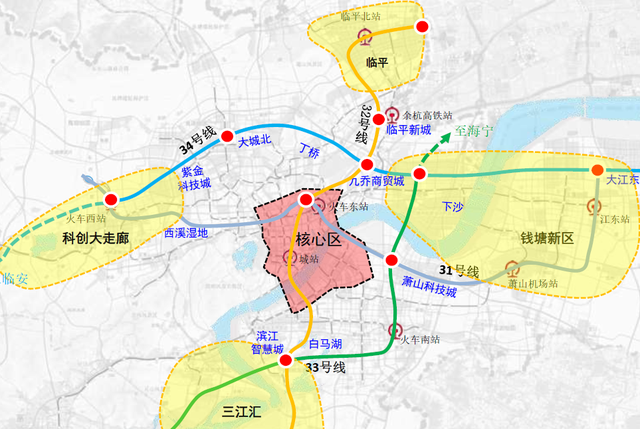 杭州18号线站点规划图，地铁18号线路图最新流出