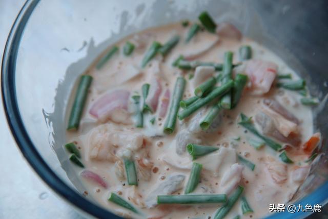 减脂版泡菜饼，韩式泡菜海鲜葱饼