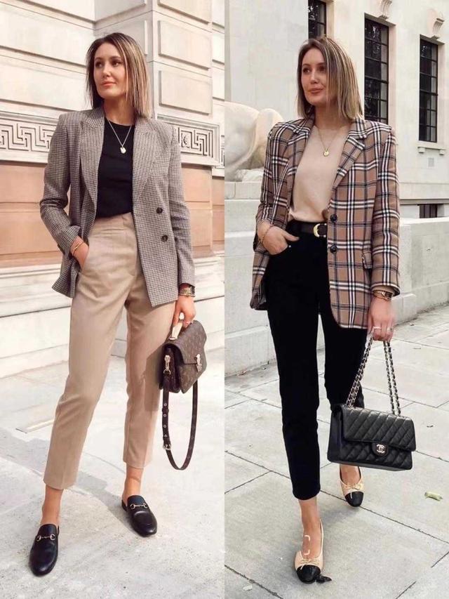 西服外套搭配什么裤子女，西装裤搭配什么外套女（西装+长裤更显气质又洋气）