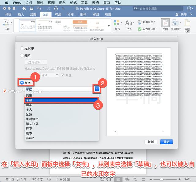 Microsoft Word 教程，如何在 Word 中插入水印？
