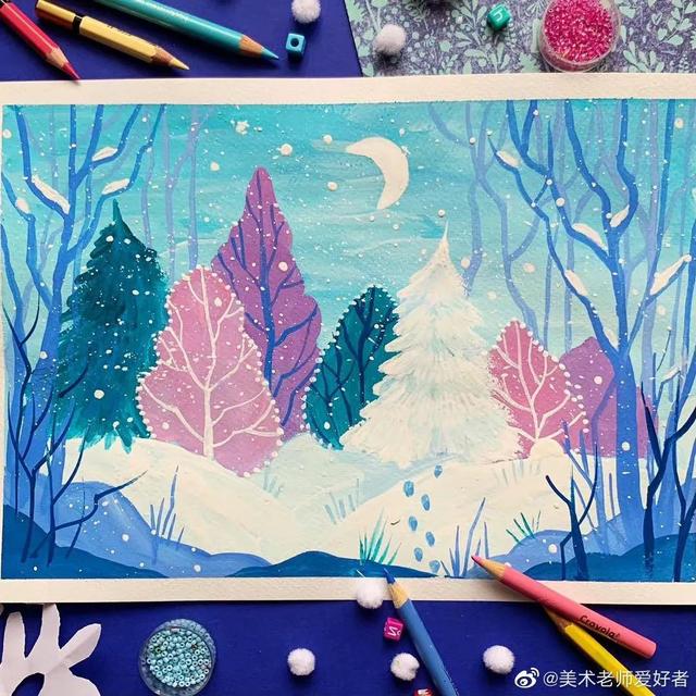 7-12岁儿童手工画，童真动物绘