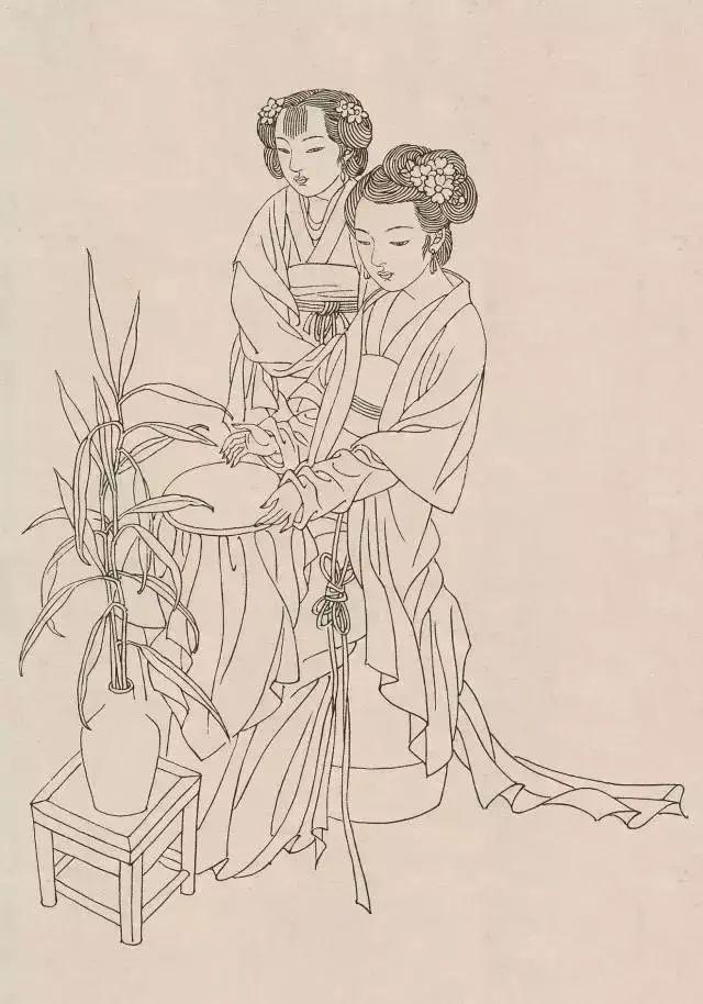 中国古代人物画，中国名画人物作品（中国古代人物白描画120幅欣赏）