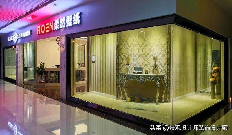 墙纸店面装修效果图，墙纸店门头设计效果图（窗帘店.壁纸店设计案例参考图1）