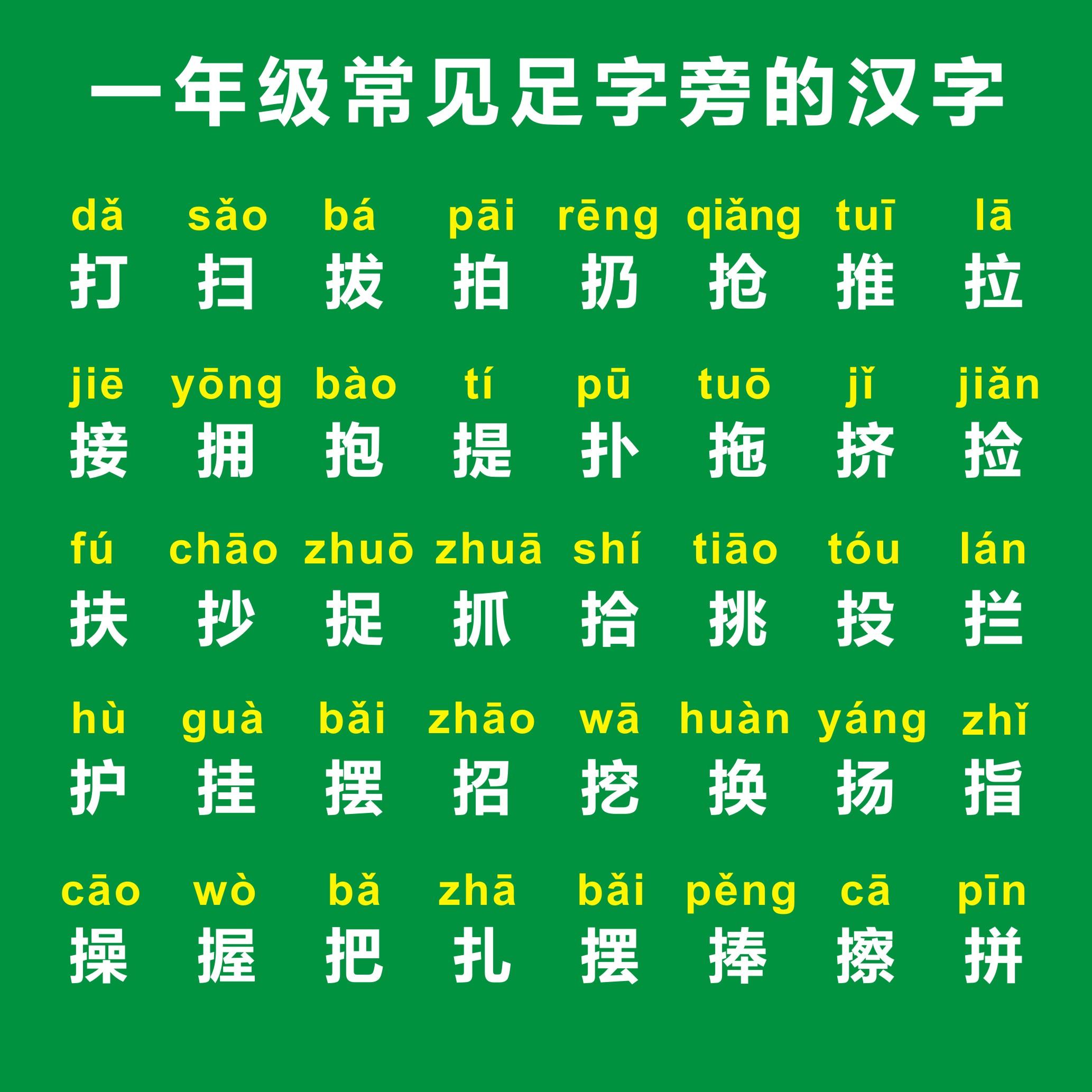 扌旁的字有哪些汉字,一年级提手旁的汉字 - 玉三网
