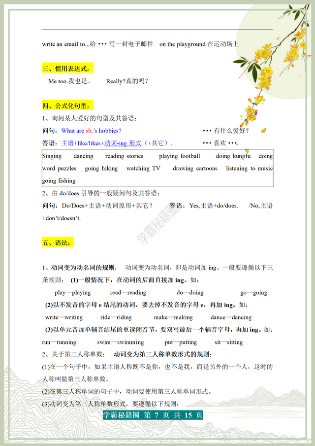 6年级上册英语句子摘抄，6年级上册英语句子摘抄人教版（六年级上册英语单词+短语+句型+范文）