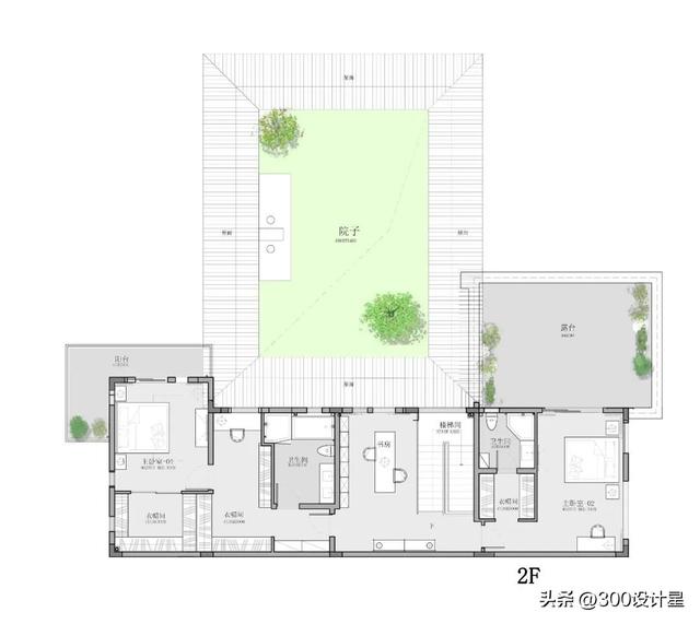 平面构成设计作品欣赏复杂，1000㎡现代四合院