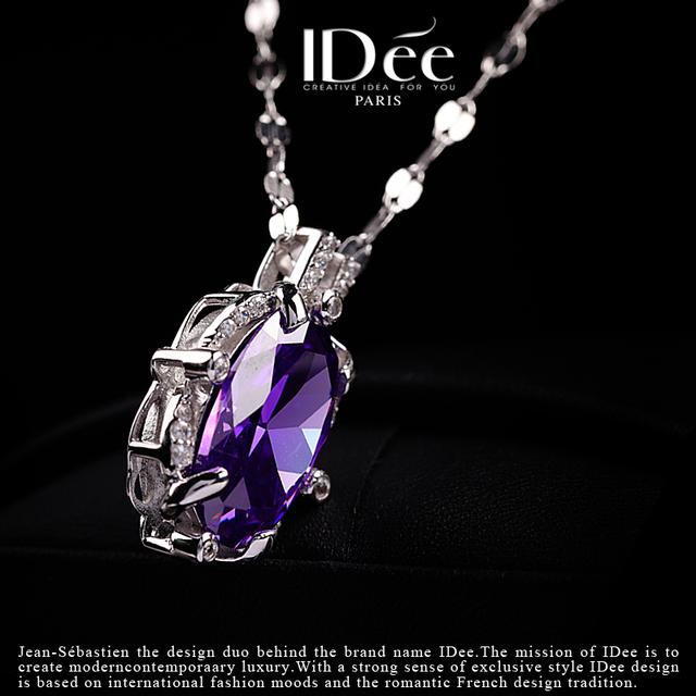 紫水晶项链代表什么，紫水晶手链代表什么（优雅出众——IDee紫水晶项链锁骨吊坠925银饰品）