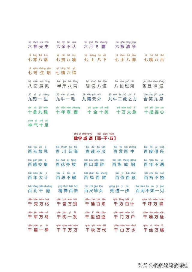 带过的两字成语，带有两字的成语（<数字、颜色、叠字、近义、反义>）