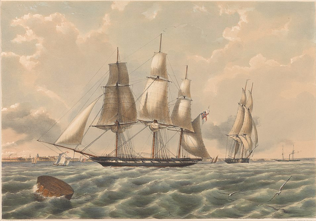 鸦片战争英国战舰图片