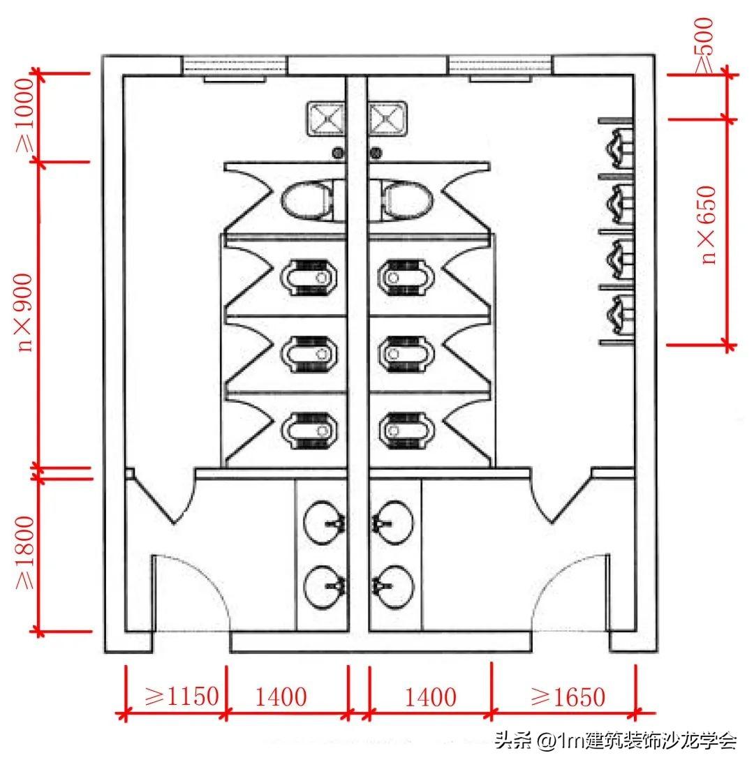 【室内套装门选购】套装门尺寸，室内设计门套尺寸（暗藏玄机的商业空间卫生间）