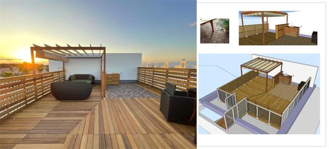 装修地面可以贴什么材料，装修地面可以贴什么材料墙（防腐木+地砖拼铺地面）