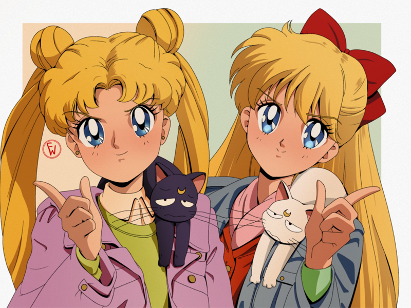月野兔和爱野美奈子由于是从另一部漫画里跑过来的人物,爱野美奈子