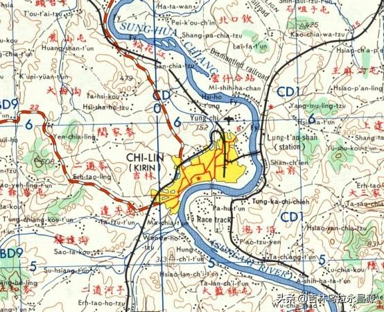 中国吉林省地图，中国吉林省地图全图（美国军方绘制了一份精度较高的中国吉林市地图）