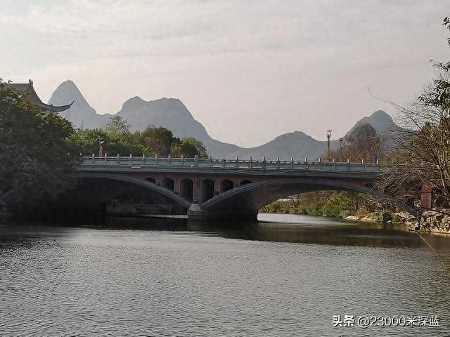 深蓝自由写 漫步桂林桃花江 胜利桥到西门桥段