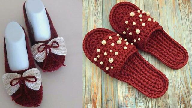钩鞋子教程从头到尾纯色，像我这样手工钩编一双