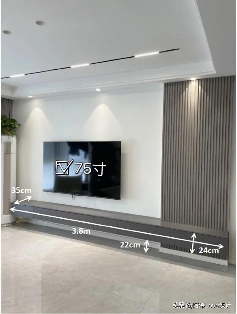 电视机标准尺寸一览表，电视机尺寸有哪些（30多款电视背景墙尺寸）