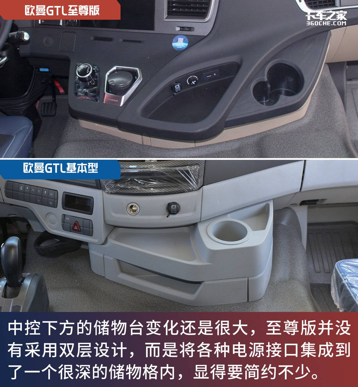 两款车同样是采用三级蹬车梯,不过材质和设计上有些区别,欧曼gtl至尊