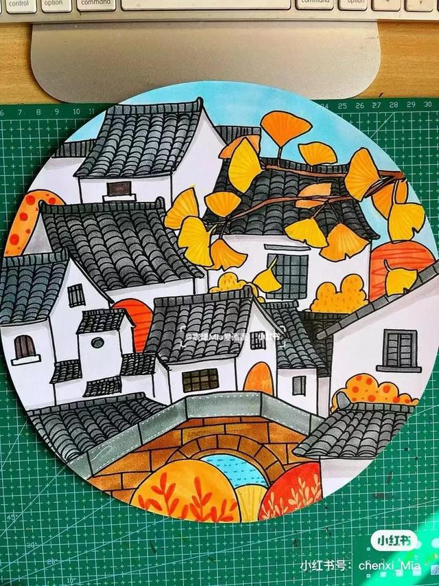 秋天最简单的画，简单秋天的简笔画方法（50张马克笔色彩丰富的秋天主题装饰画）