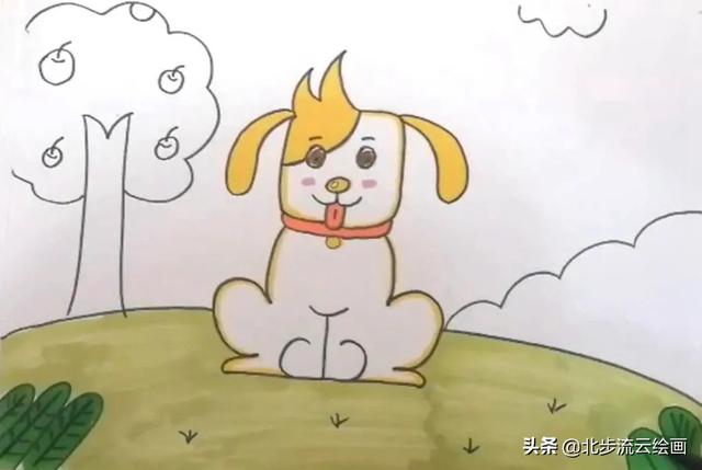 小狗怎么画简笔画，简笔画动物（简单易学的小狗儿童绘画步骤）