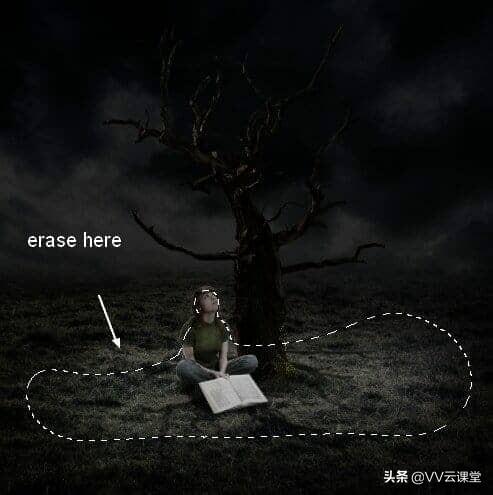 如何在PS中建立透明背景图层，ps怎么添加透明图层（中创建带有月亮的树的超现实图稿）
