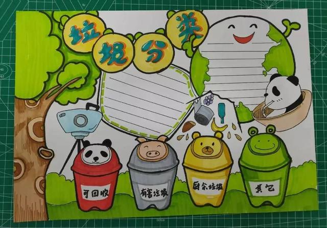垃圾分类宣传画儿童画，垃圾分类宣传绘画简单（2022最新垃圾分类手抄报+环保儿童画）