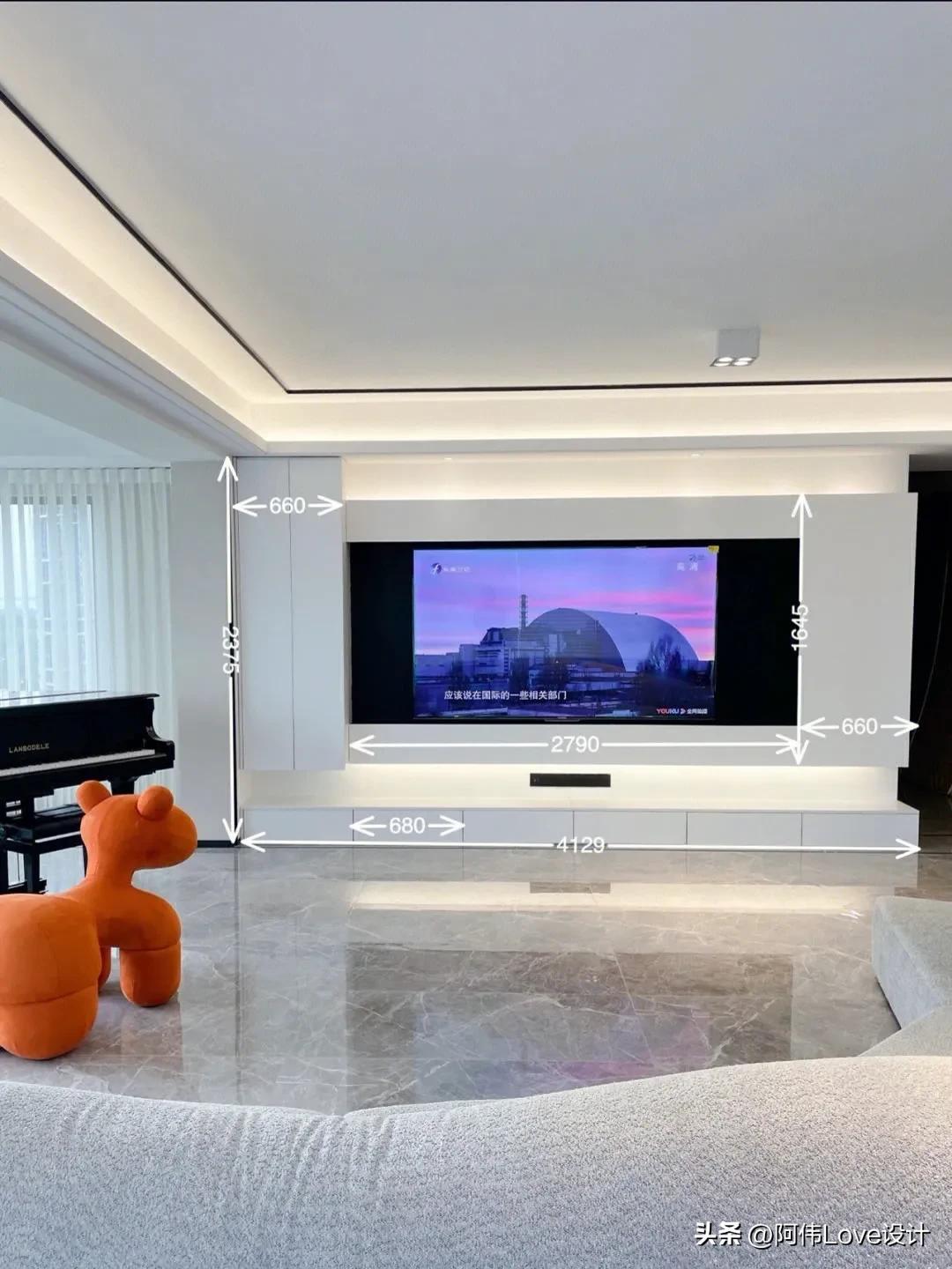 电视机标准尺寸一览表，电视机尺寸有哪些（30多款电视背景墙尺寸）