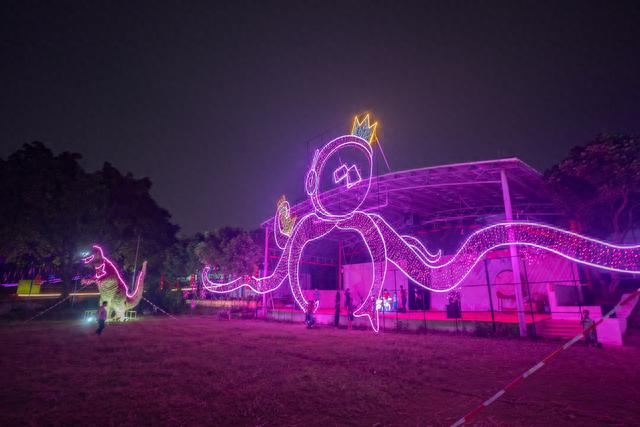 广州有个新建的营地，露营不收钱，晚上还有灯光秀