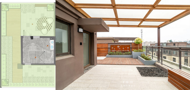 装修地面可以贴什么材料，装修地面可以贴什么材料墙（防腐木+地砖拼铺地面）