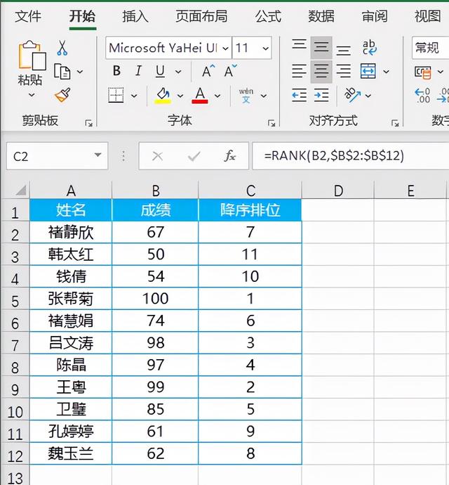 排名函数rank怎么用，rank函数排名怎么用（Excel排位函数RANK的使用方法）