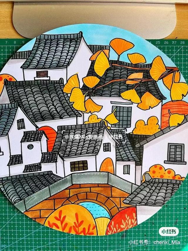 秋天最简单的画，简单秋天的简笔画方法（50张马克笔色彩丰富的秋天主题装饰画）