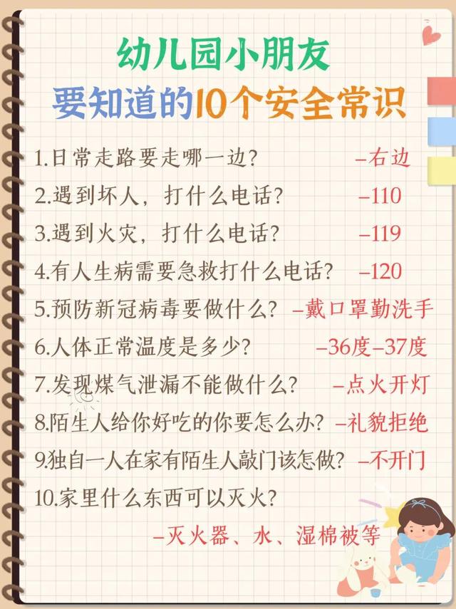 幼儿园安全教育小常识100条，幼儿园简短安全小常识（幼儿园小朋友要知道的50个常识）