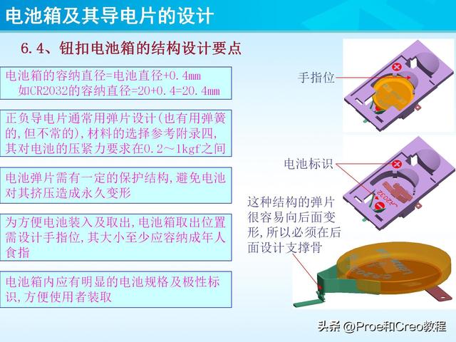 pro e教程，proengineer画图教程（Proe/Creo电池箱及其导电片的设计）