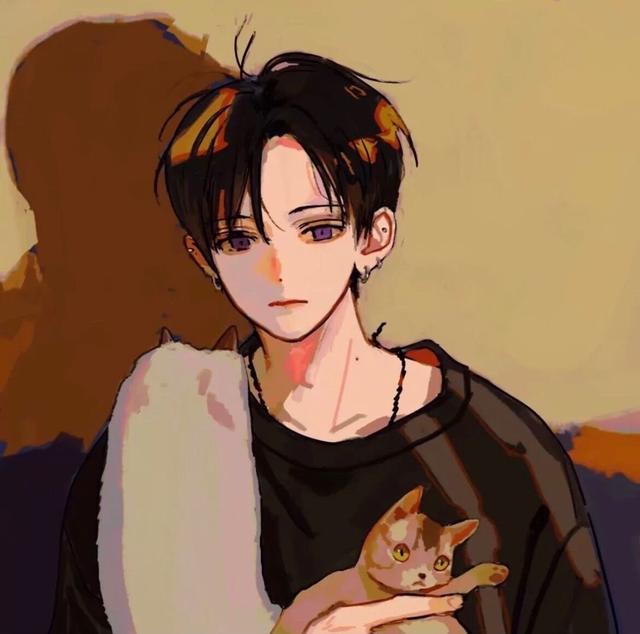 二次元男生头像，二次元丧系男头/黑白微信（有点丧的男生动漫头像）