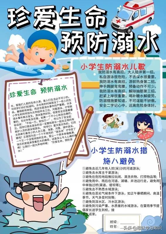 画一张最简单的防溺水手抄报，简单防溺水手抄报怎么画（防溺水安全教育小报大全）