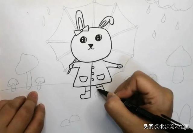 怎么画兔子，怎么画兔子女孩（儿童画教程：小兔子）