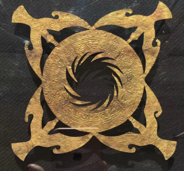 四鸟绕日的含义，四鸟绕日是什么标志（一套12个四鸟奔日图案金箔）